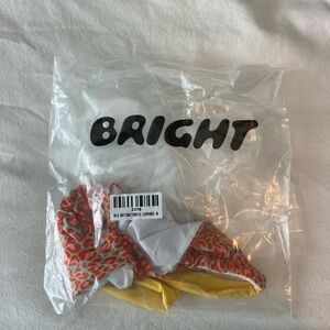 Kids Scrunchie Set - Coral Leopard & Yellow